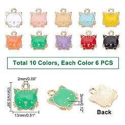 60 шт. 10 цвета экологически чистые подвески из цинкового сплава&nbsp;ENAM-PH0001-83