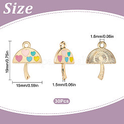 30 зонт с подвесками из эмалевого сплава в форме сердца&nbsp;ENAM-SC0002-98