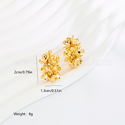 Серьги-гвоздики в форме буквы С с цветком из латуни&nbsp;IF6641-2