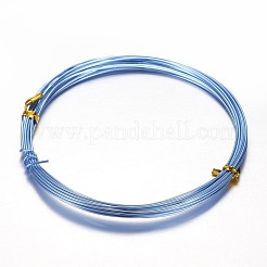 丸アルミ線  曲げ可能なメタルクラフトワイヤー  ビーズジュエリークラフト作り用  空色  17ゲージ  1.2mm  10m /ロール（32.8フィート/ロール）&nbsp;AW-D009-1.2mm-10m-19