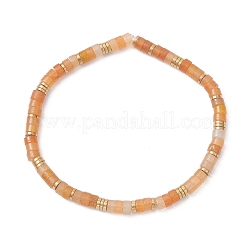 Эластичный браслет из натуральных красных бусин авантюрина для женщин&nbsp;BJEW-JB13215-04