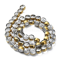 Полупокрытые гальваническим способом прозрачные стеклянные бусины&nbsp;X-EGLA-E060-02A-HP05