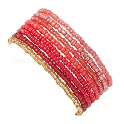 8шт. стеклянные бусины эластичные браслеты для женщин&nbsp;BJEW-MZ00268