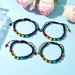 7 Chakra-Edelstein-Armband mit geflochtenen Perlen&nbsp;BJEW-JB11027