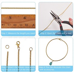 1m真鍮製ベネチアンチェーン  長持ちメッキ  ハンダ付け  ライトゴールド  2x2x1mm&nbsp;CHC-SZ0001-52A