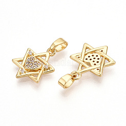 Pendentifs avec zircon cubiques à micro-pavés en laiton&nbsp;LS-KK-T070-60G