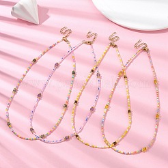 Collana con pietre preziose naturali miste e perline di semi di vetro&nbsp;NJEW-JN04425