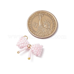 Подвески-бантики из стеклянных бус&nbsp;PALLOY-MZ00564-02