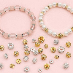 100 шт. 4 стиля сплава с бусинами из горного хрусталя&nbsp;RB-AR0003-15