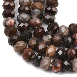 Natürliche versteinerte Holzperlen Stränge&nbsp;G-C259-A28-5x8mm