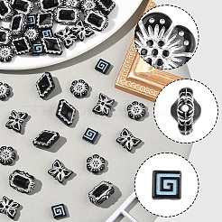 100шт 5 стиля непрозрачные акриловые бусины&nbsp;OACR-FS0002-06