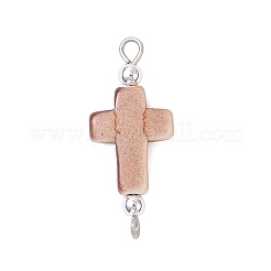 Подвески-соединители из синтетической бирюзы PALLOY-JF04311-01