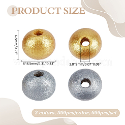 600 pz. 2 colori perline rotonde in legno naturale schima verniciate a spruzzo&nbsp;WOOD-ME0001-26