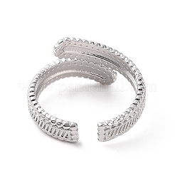 Латунный полый прямоугольный открытый браслет-манжета для женщин&nbsp;RJEW-E072-26P