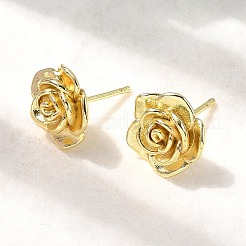 Серьги-гвоздики в виде цветка из латуни EJEW-P322-06A-G