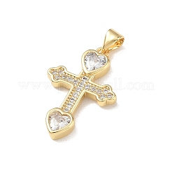 Pendentifs en laiton de Pâques avec zircon cubique transparent&nbsp;KK-A303-09D-G