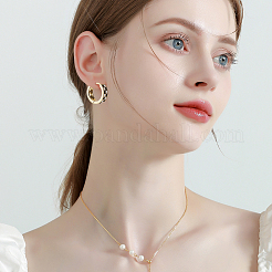 2 пара эмалевых толстых серег-колец с узором «тартан» для женщин EJEW-BBC0001-27B