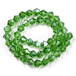 Прозрачные стеклянные бусины гальваническим пряди&nbsp;EGLA-TACDZ0005-6mm-03C