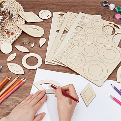 Kinder DIY Sperrholz markiert Punkt Mandala Malerei&nbsp;AJEW-WH0596-404A