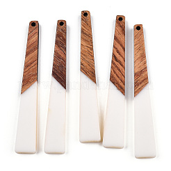 Gros pendentifs en résine opaque et bois de noyer&nbsp;RESI-N025-036-C01