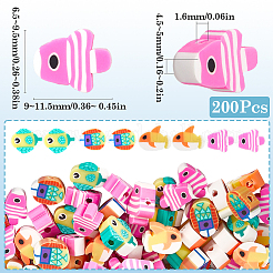 5 прядь бусины из полимерной глины ручной работы CLAY-SC0002-22