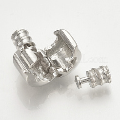 真鍮製ヨーロピアンスタイルクラスプ  プラチナ  19x10x9mm  穴：3mm&nbsp;X-PDLC-Q001-02