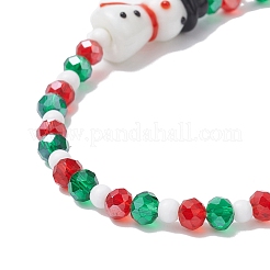 Рождественские стеклянные бусины для мобильного телефона HJEW-TA00006