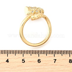 Кольца-манжеты с микропаве из латуни и кубическими цирконами в морском стиле для женщин RJEW-F184-17G-G