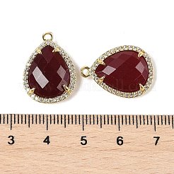 Подвески из натурального окрашенного белого нефрита в форме капли&nbsp;G-I382-01G-02