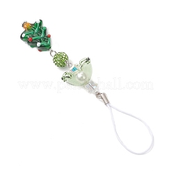 Рождественские украшения ручной работы из лэмпворка и полимерной глины со стразами HJEW-TA00364