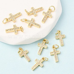CZ латунные микро проложить кубического циркония крест подвески ZIRC-L018-16G