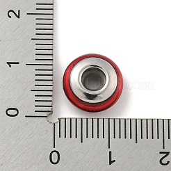 304 нержавеющая сталь эмалированные европейские бусины&nbsp;STAS-U005-01A-P