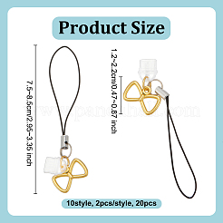 20 шт. 10-х стильных ремешка для мобильного телефона из сплава HJEW-OC00112