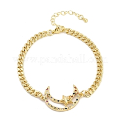 Латунные браслеты с микропаве из чистого кубического циркония BJEW-M050-03G-01