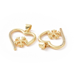 Pendentifs avec zircon cubiques à micro-pavés en laiton&nbsp;ZIRC-P106-25G