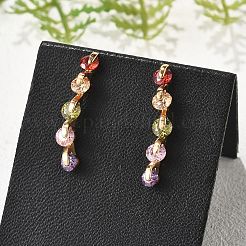 Серьги-гвоздики из латуни с микропаве из кубического циркония для женщин EJEW-G428-19G-01