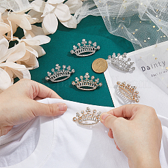 6 шт. брошь в виде короны из сплава с кристаллами и стразами 2 цветов JEWB-FH0001-67