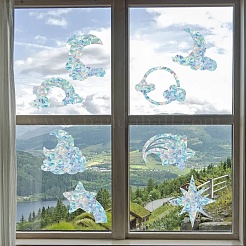 Водостойкая ПВХ цветная лазерная витражная оконная пленка статические наклейки&nbsp;DIY-WH0314-132