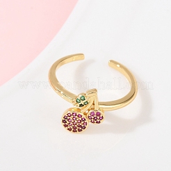 Регулируемые манжетные кольца с микропаве из кубического циркония из латуни RJEW-C139-12G