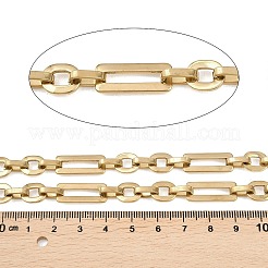 Овальные цепочки из нержавеющей стали 201 с прямоугольными звеньями&nbsp;CHS-F024-01B-G