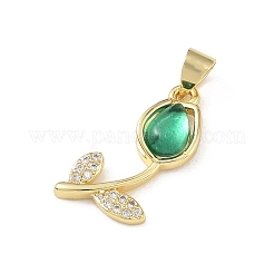 Pendentifs avec zircon cubiques à micro-pavés en laiton&nbsp;KK-A303-16G-04