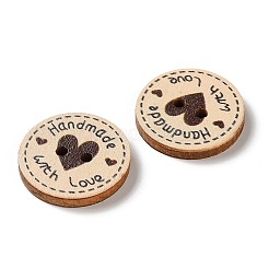 Boutons en bois imprimé 2 trou&nbsp;WD-CBACBB7-03