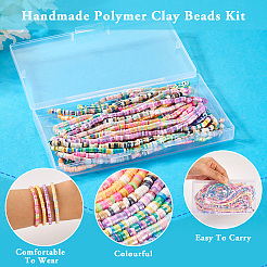 10 нить 10-х цветных бусин из полимерной глины ручной работы&nbsp;CLAY-TA0001-52
