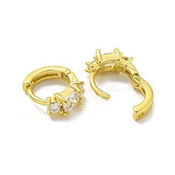 Серьги-кольца из латуни с микропаве из кубического циркония EJEW-C088-18G-01