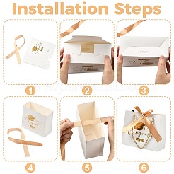 Geschenktüten aus Papier mit Goldprägung auf Absolventenhüten&nbsp;CARB-FZC0001-01D