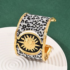 Браслеты-манжеты из нержавеющей стали 304 для женщин&nbsp;BJEW-K285-01B-G