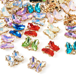 28 breloque en verre en alliage doré clair de 14 couleurs&nbsp;FIND-TA0005-94