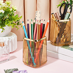 Пластиковые держатели для ручек с квадратным краем с золотыми полями&nbsp;DJEW-WH0039-41C