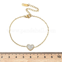 Valentinstag-Armbänder aus Edelstahl 304 mit Strassherzen&nbsp;SA-CBA5F76-04G