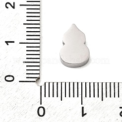 304ステンレススチールチャーム  ひょうたんチャーム  ステンレス鋼色  11x7.5x3mm  穴：1.4mm&nbsp;SA-CBA5136-08P